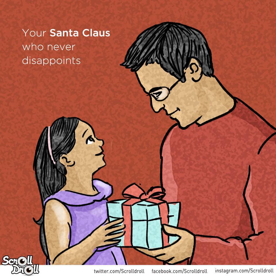Father in different roles - One Santa Claus who never disappoints you.