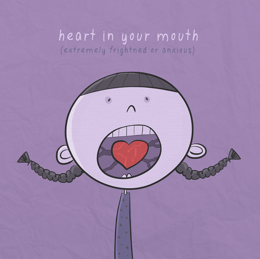 English idiom - Heart in your mouth
