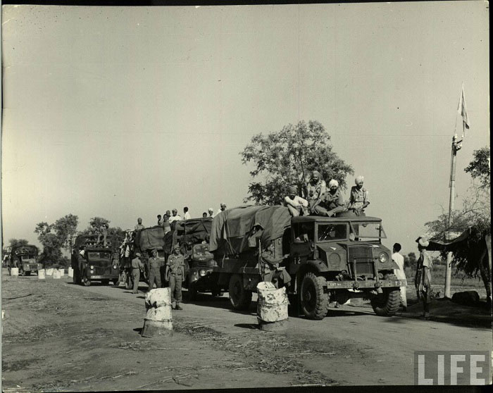 Frontier guards truck checking refugees, those who on their way to Pakistan